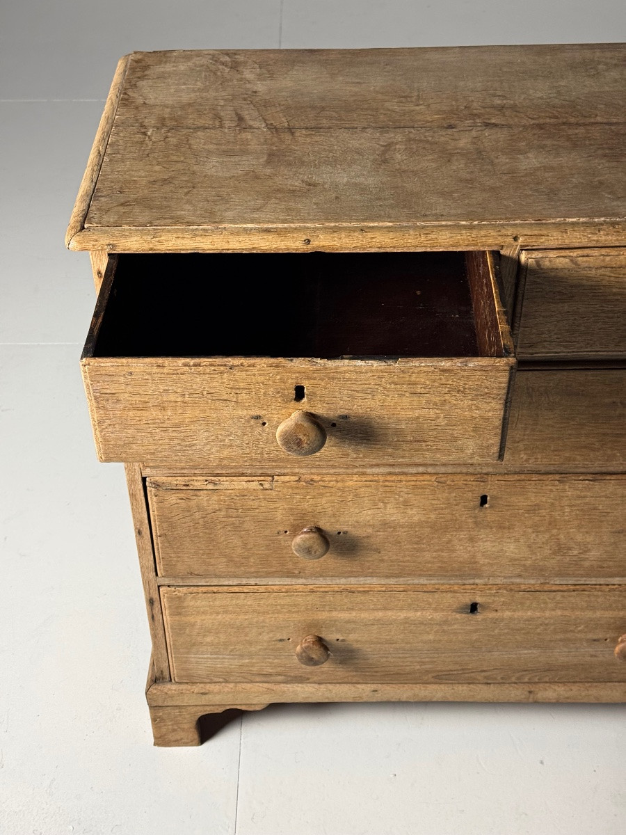 19th Century Washed Oak Chest Of Drawers-photo-7