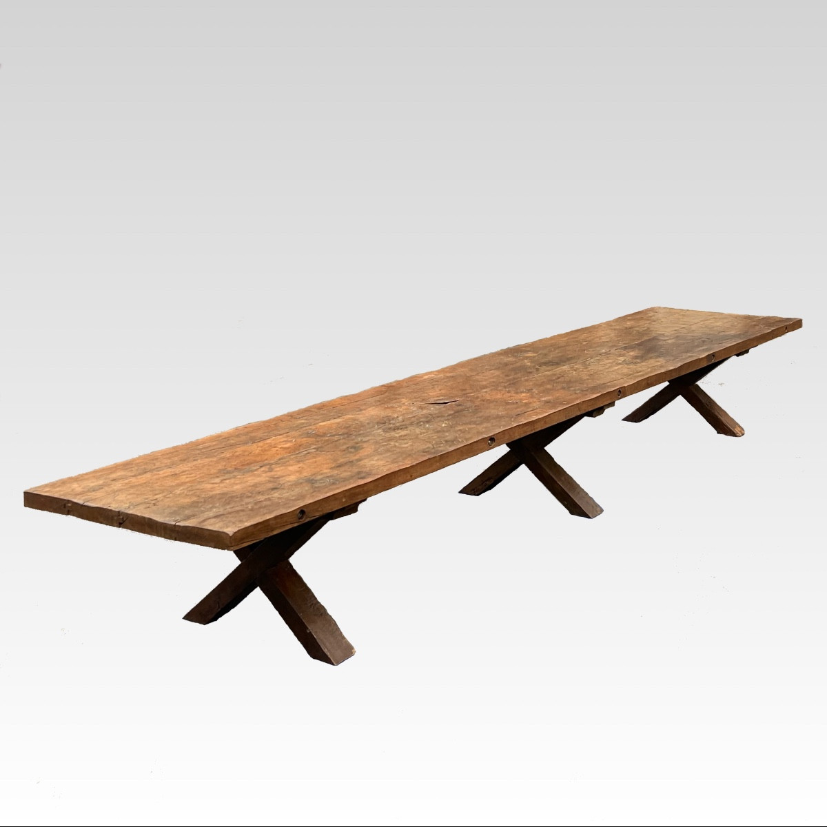 600CM Table de cloître en chêne vers 1900
