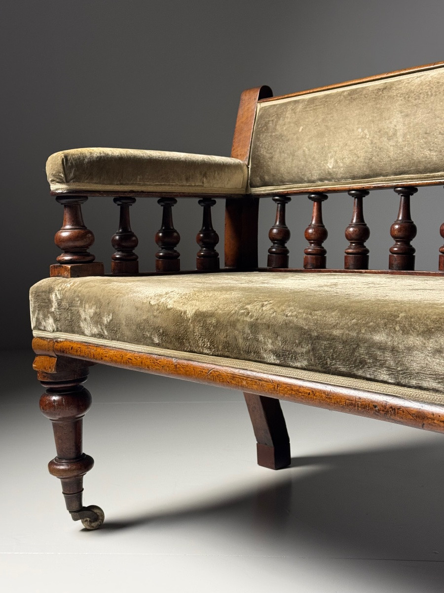 Banc Victorian en Acajou Anglais-photo-3