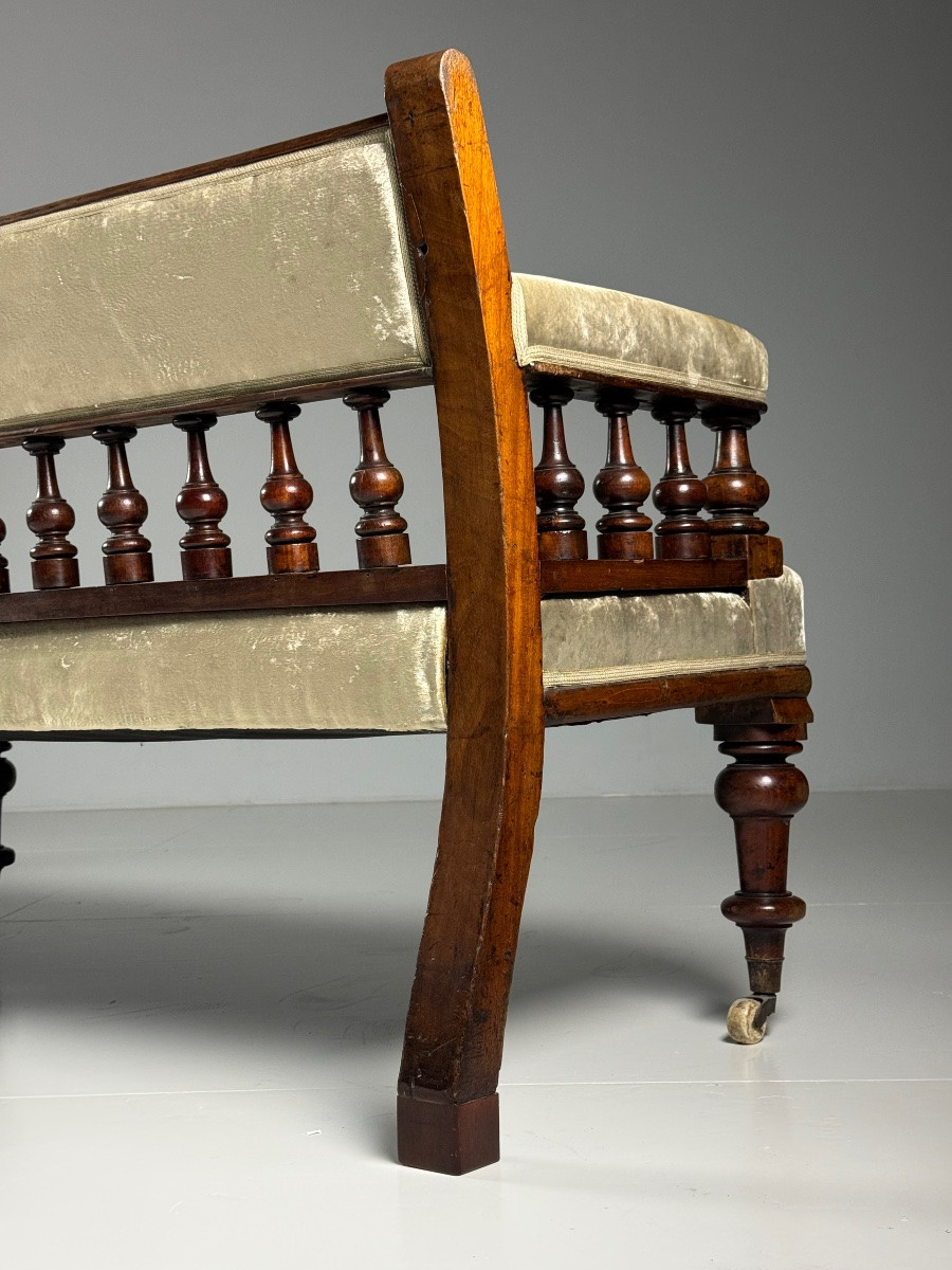 Banc Victorian en Acajou Anglais-photo-4