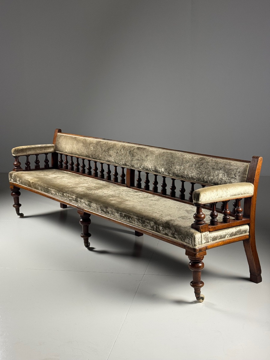 Banc Victorian en Acajou Anglais-photo-8