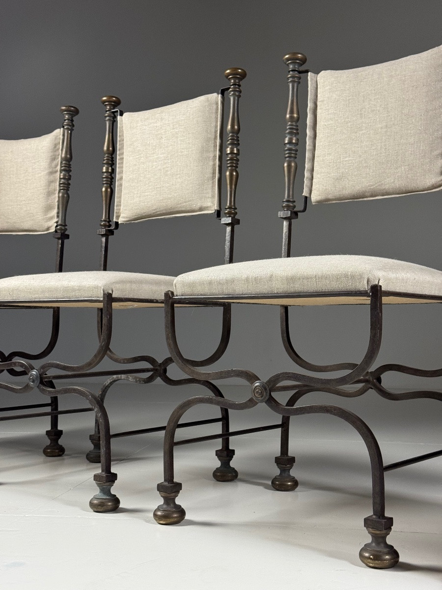 Ensemble de 4 chaises italiennes Savonarola 190”-photo-1
