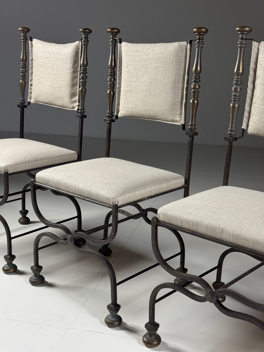 Ensemble de 4 chaises italiennes Savonarola 190”-photo-3