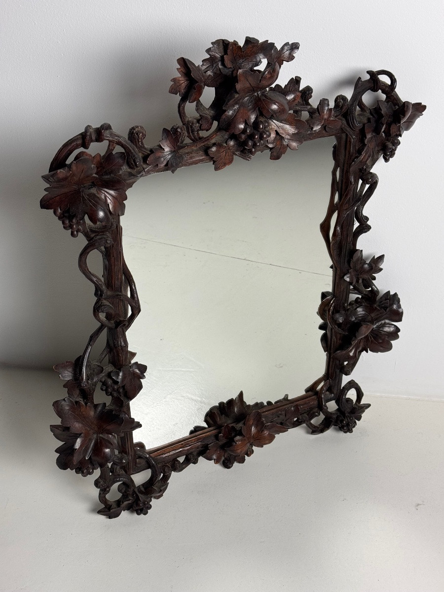 Miroir sculpté à la main en forêt noire 1900-photo-6