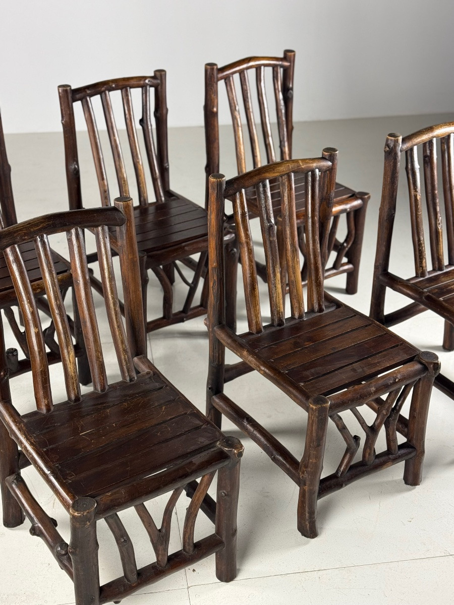 Vintage Rustic Dining Chairs-photo-2