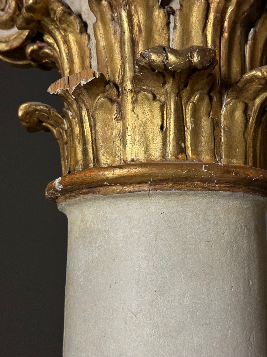 18th Century Columns With Gilded Capitals-photo-3