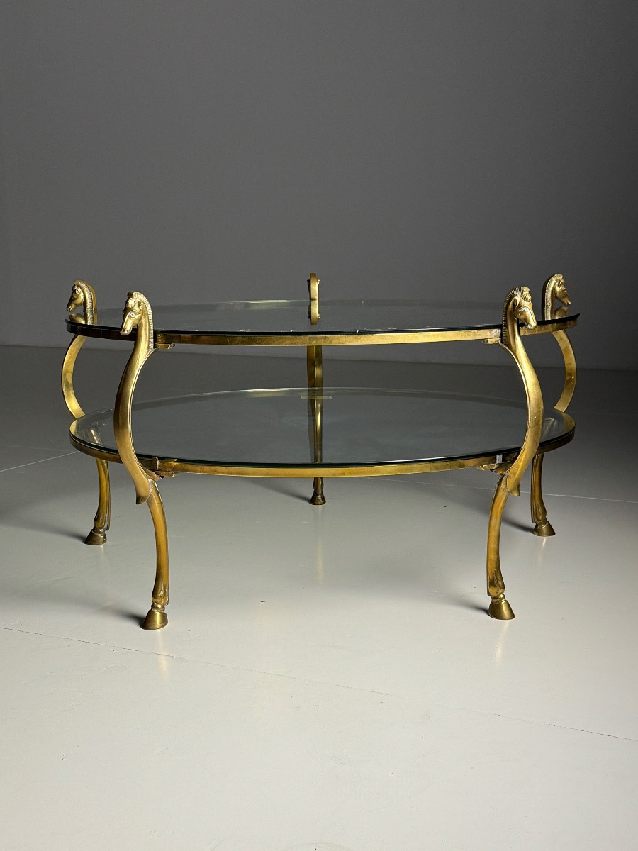 Vintage Coffee Table With Seahorse Heads-photo-4