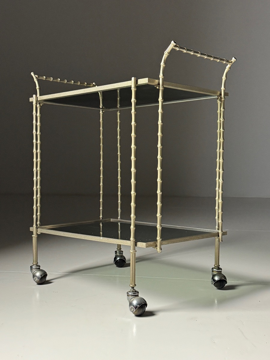 Mid-century Faux Bamboo Barcart-photo-4