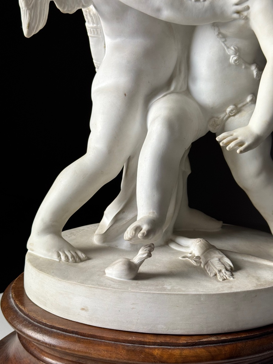 Statue en porcelaine biscuit Puttis 1920-photo-2