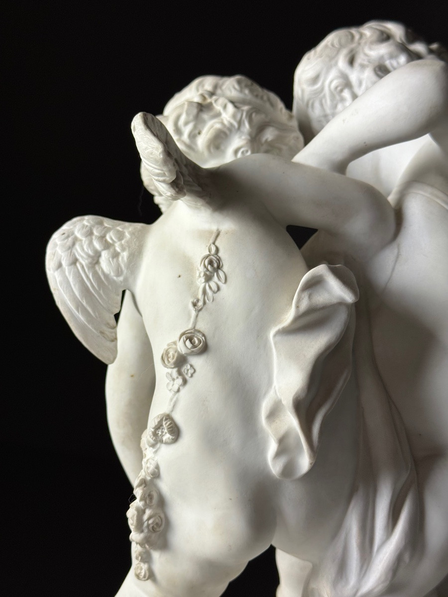 Statue en porcelaine biscuit Puttis 1920-photo-2