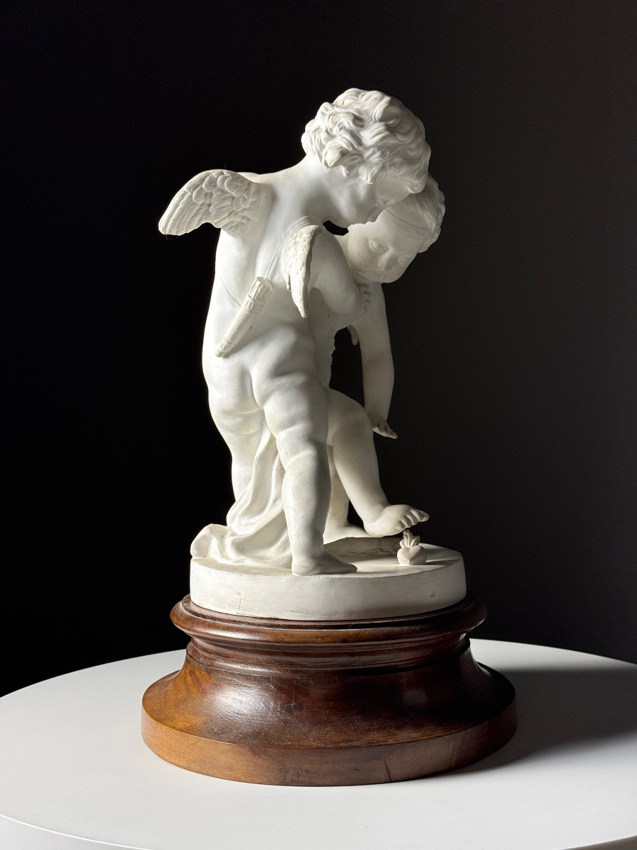 Statue en porcelaine biscuit Puttis 1920-photo-4