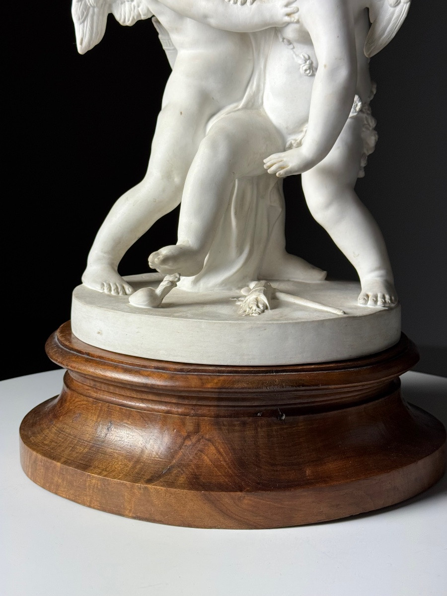 Statue en porcelaine biscuit Puttis 1920-photo-5