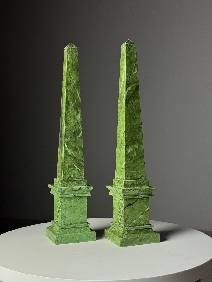 2x Faux Marbre Obelisk-photo-4
