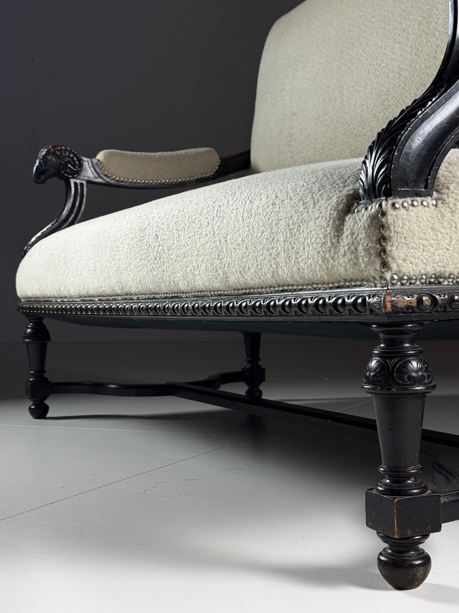 19th Century French Bench With Ram's Heads-photo-3