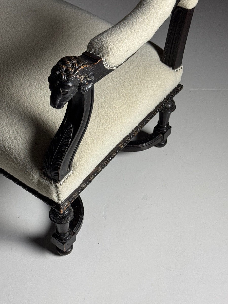 19th Century French Bench With Ram's Heads-photo-8