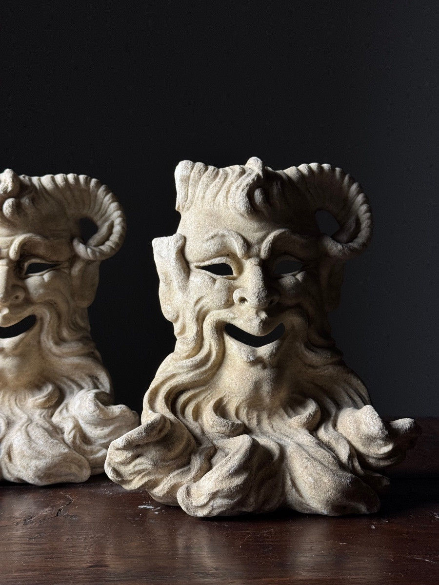 Italian Hand Carved Marble Masks By Satyr-photo-1