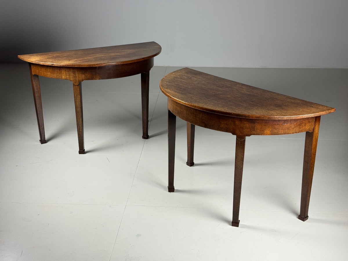2 English Half-moon Tables-photo-2