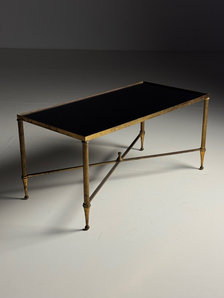Table basse Mid Century Verre noir-photo-2
