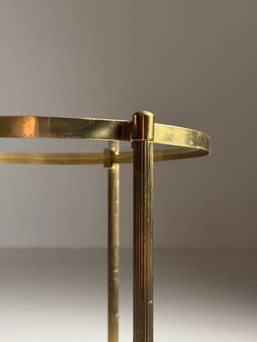 Vintage Gold Side Table With Glass Top-photo-2