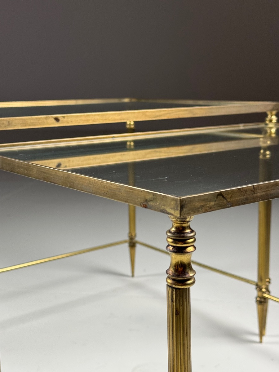 Set Of 2 Brass Nesting Tables-photo-3