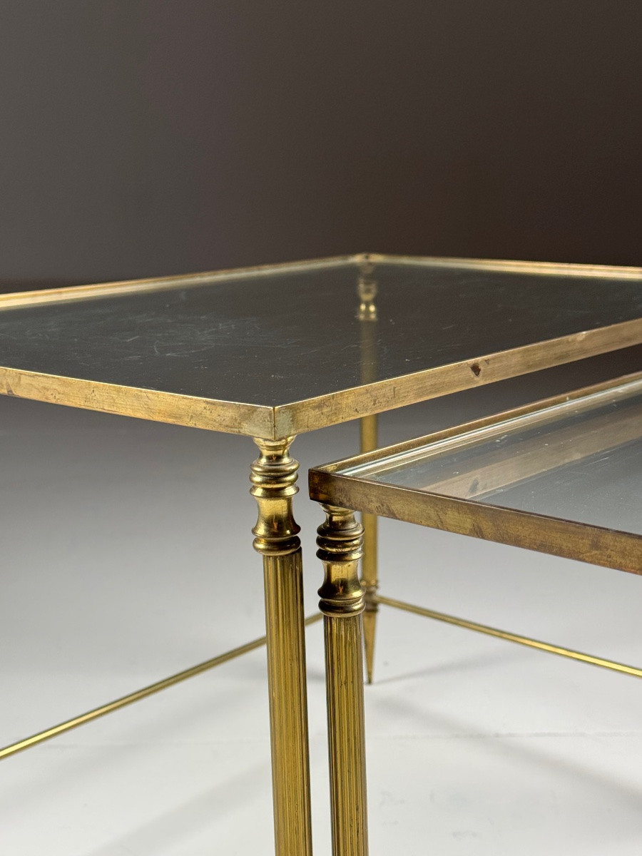 Set Of 2 Brass Nesting Tables-photo-3