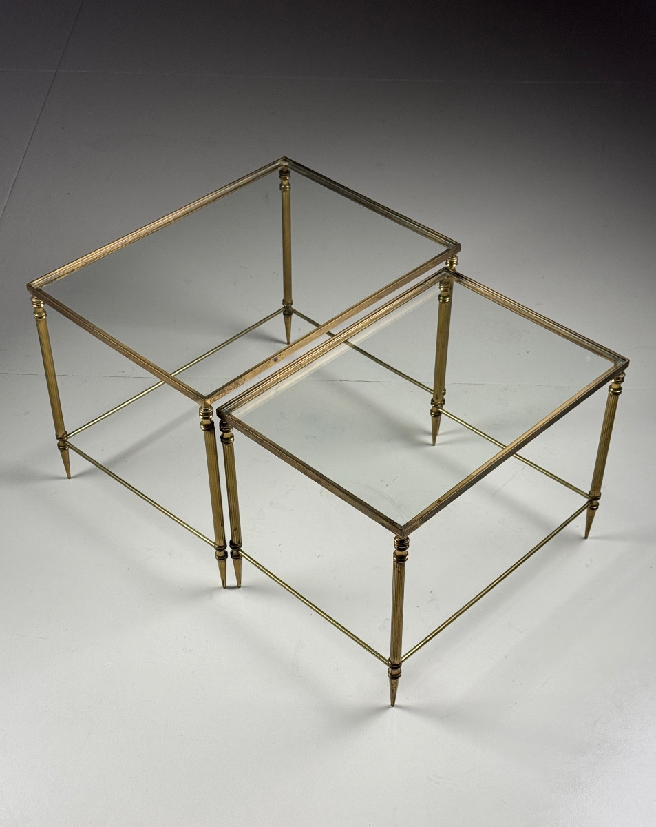 Set Of 2 Brass Nesting Tables