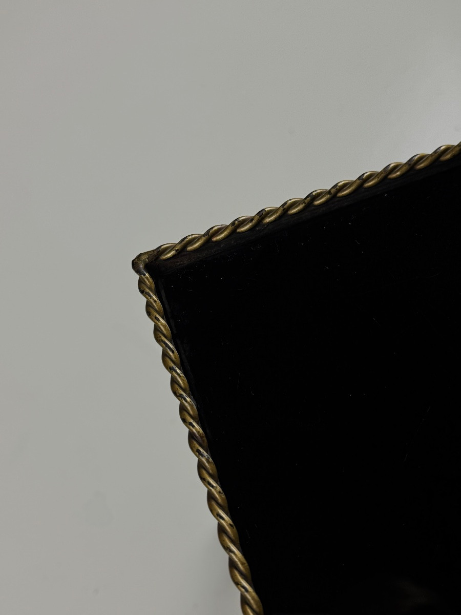 Tables gigognes vintage en verre noir-photo-7
