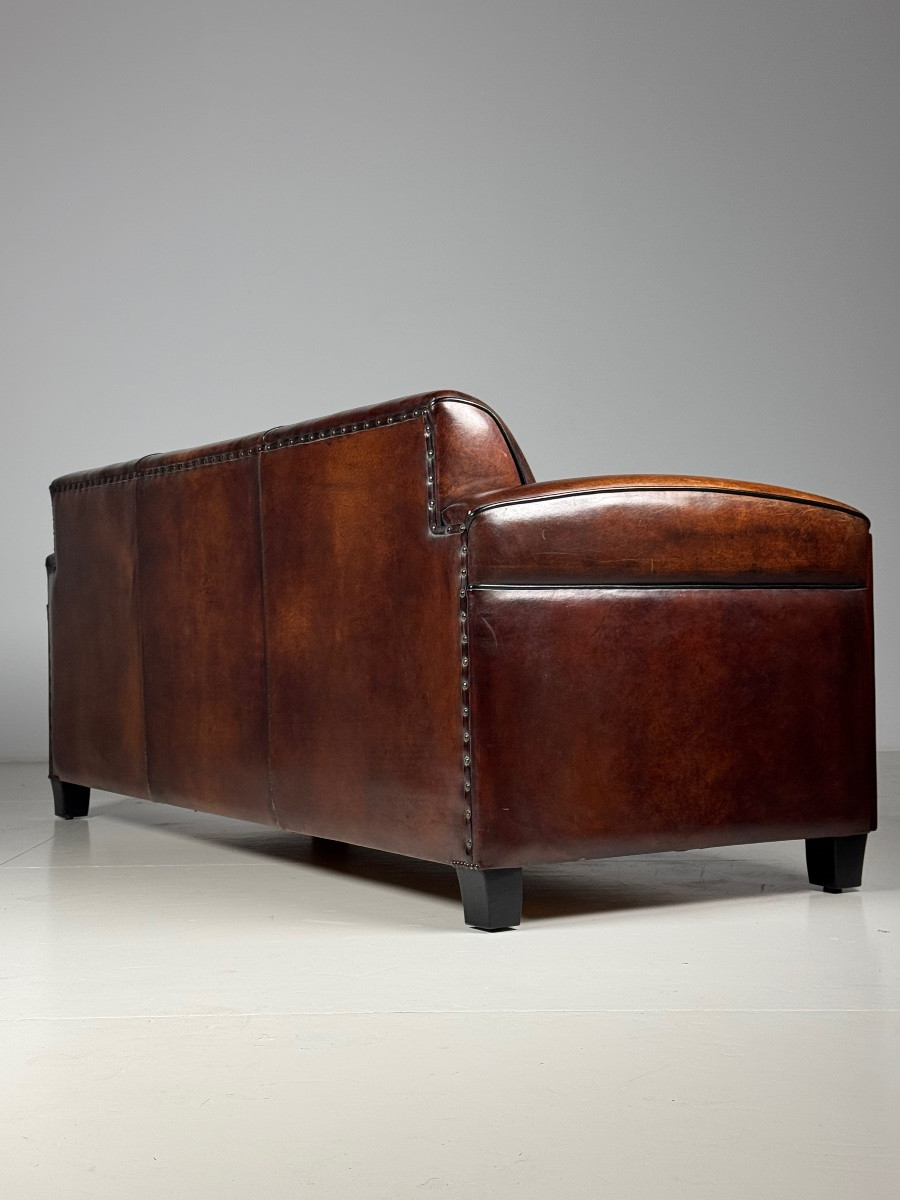 3-seater Sheepskin Sofa, Art Deco Style-photo-5