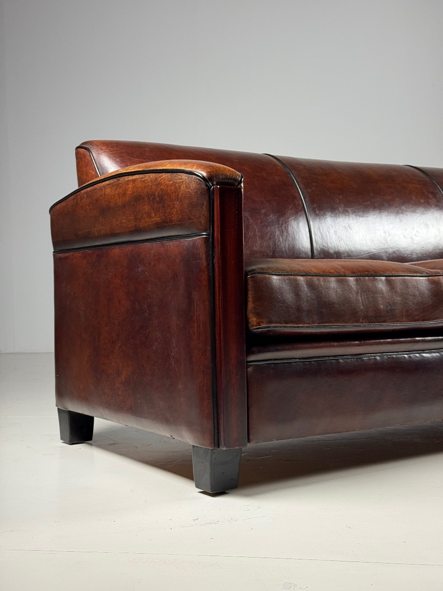 3-seater Sheepskin Sofa, Art Deco Style-photo-7