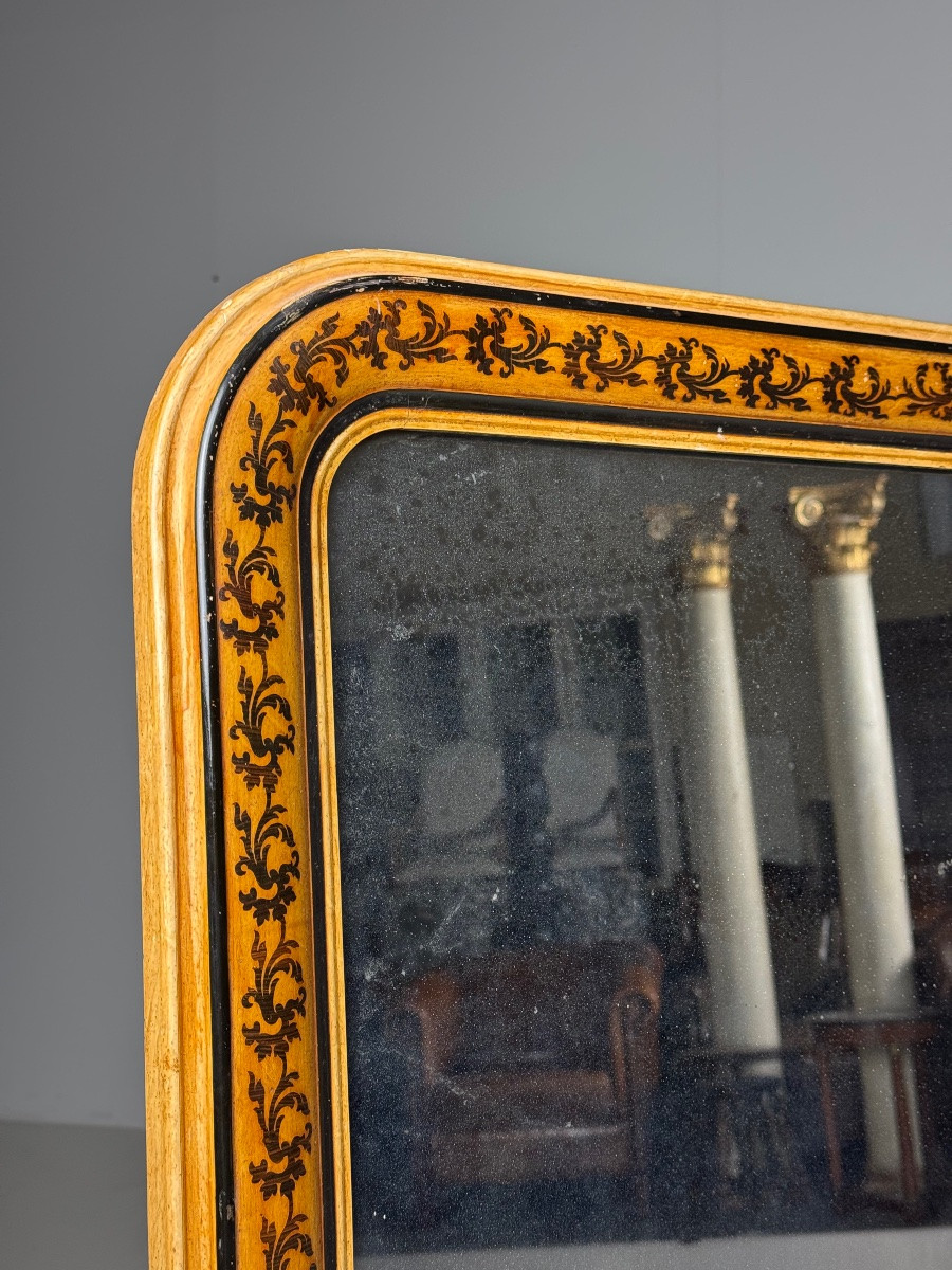Miroir français antique à motif floral-photo-2