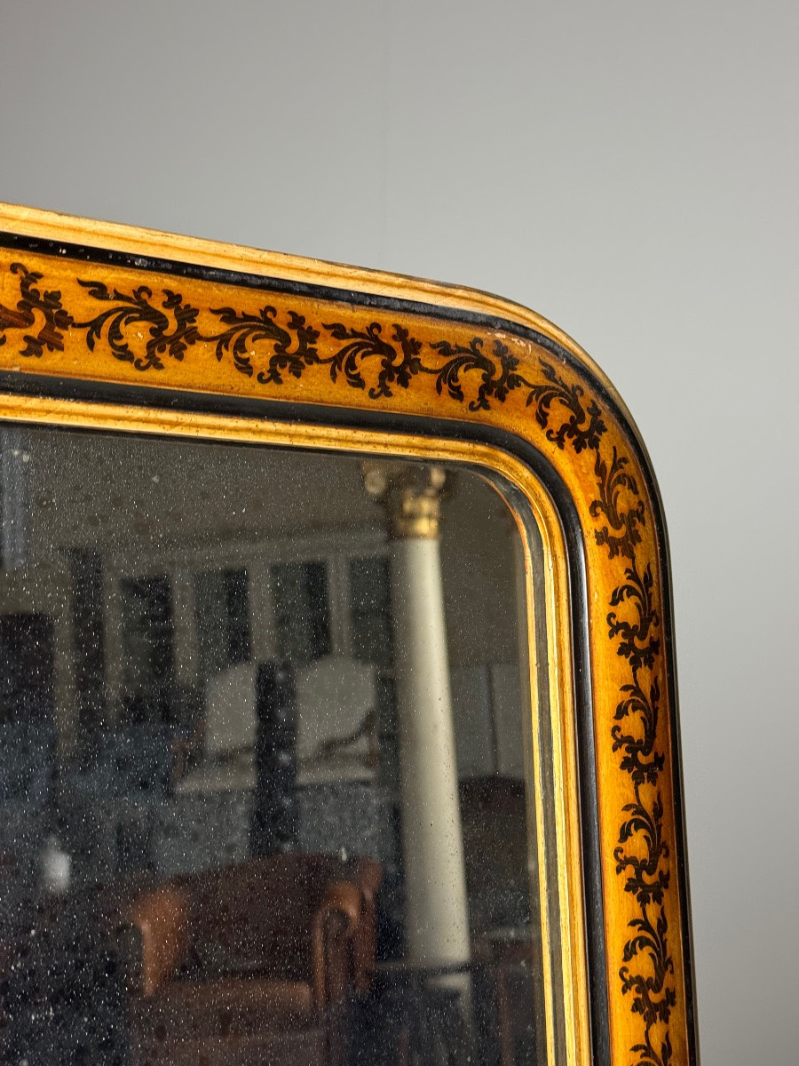 Miroir français antique à motif floral-photo-3