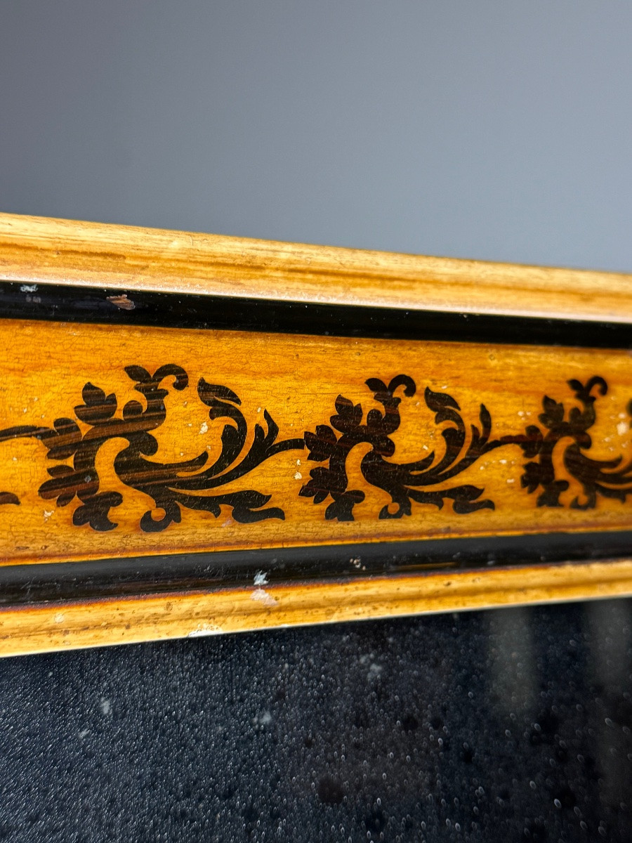 Miroir français antique à motif floral-photo-4