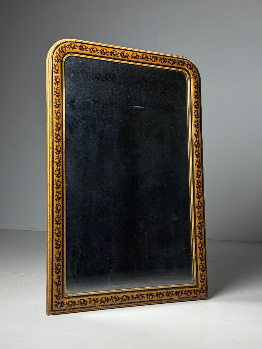 Miroir français antique à motif floral-photo-6