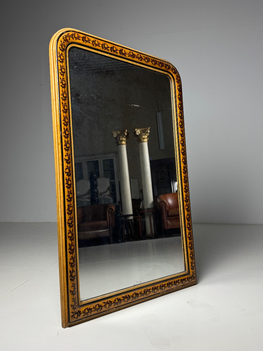 Miroir français antique à motif floral-photo-8