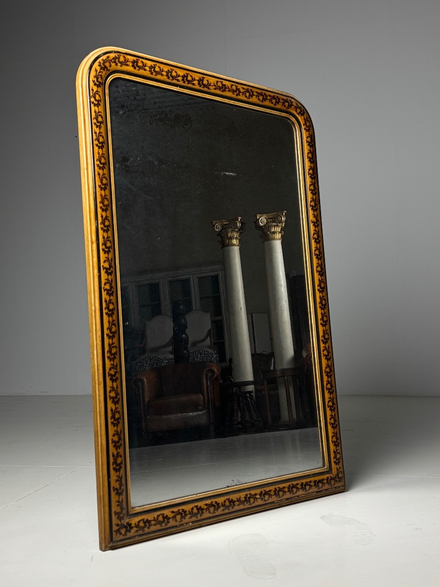 Miroir français antique à motif floral