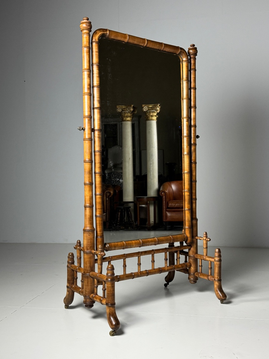Miroir cheval en faux bambou -photo-4