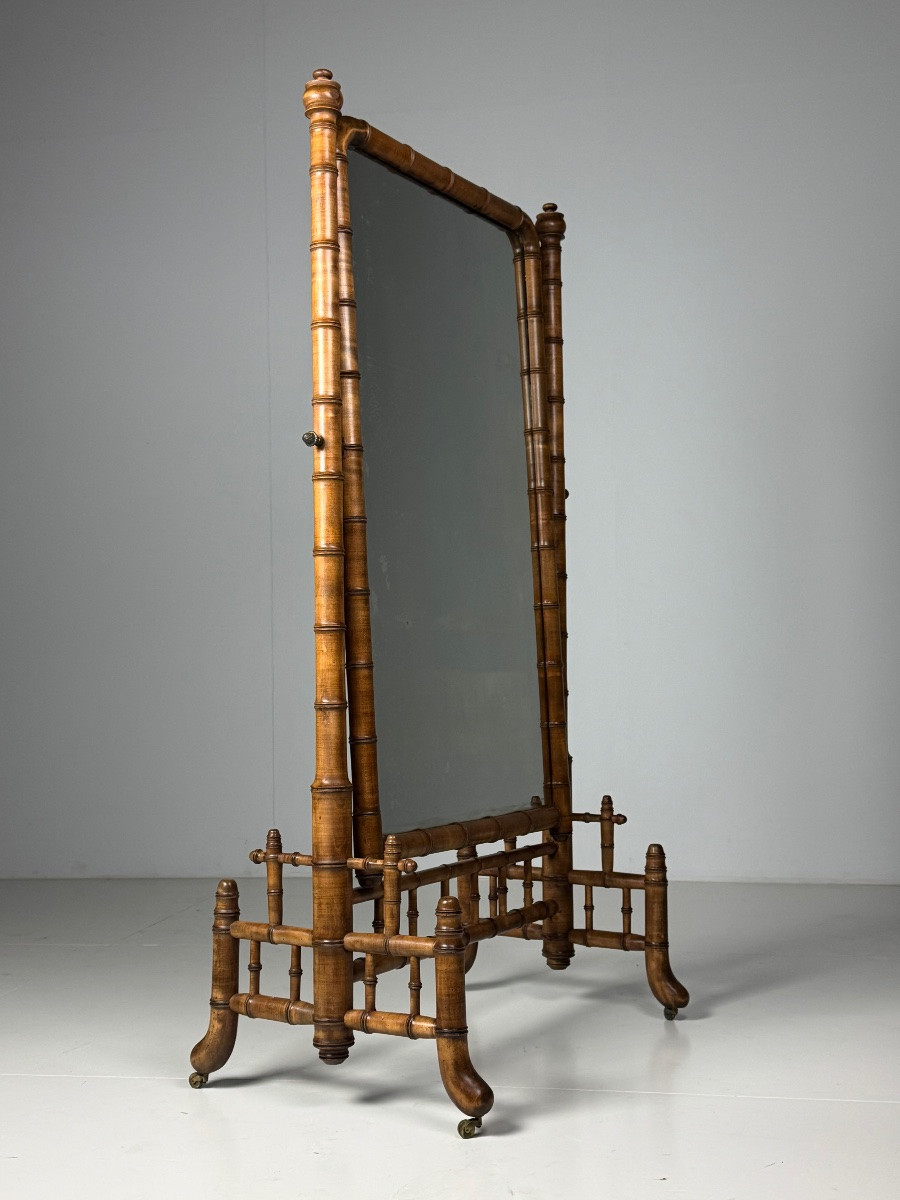 Miroir cheval en faux bambou -photo-2