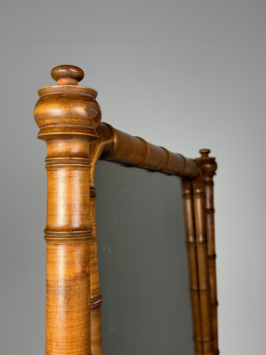 Miroir cheval en faux bambou -photo-4
