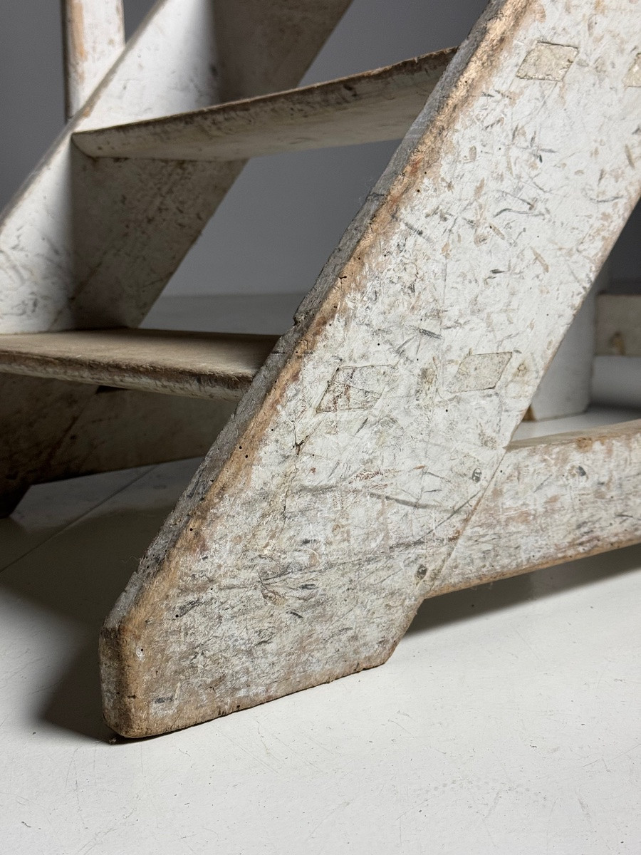 Antique Grey French Library Staircase-photo-4
