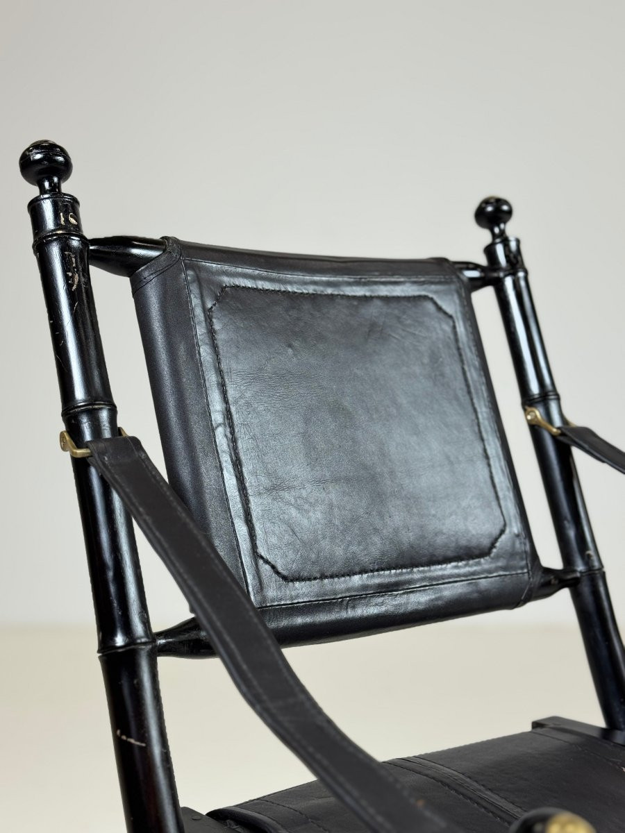 Set de quatre chaises pliantes en faux bambou-photo-2