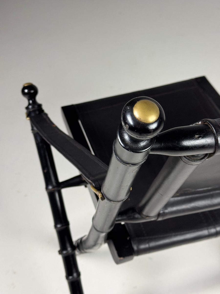 Set de quatre chaises pliantes en faux bambou-photo-7