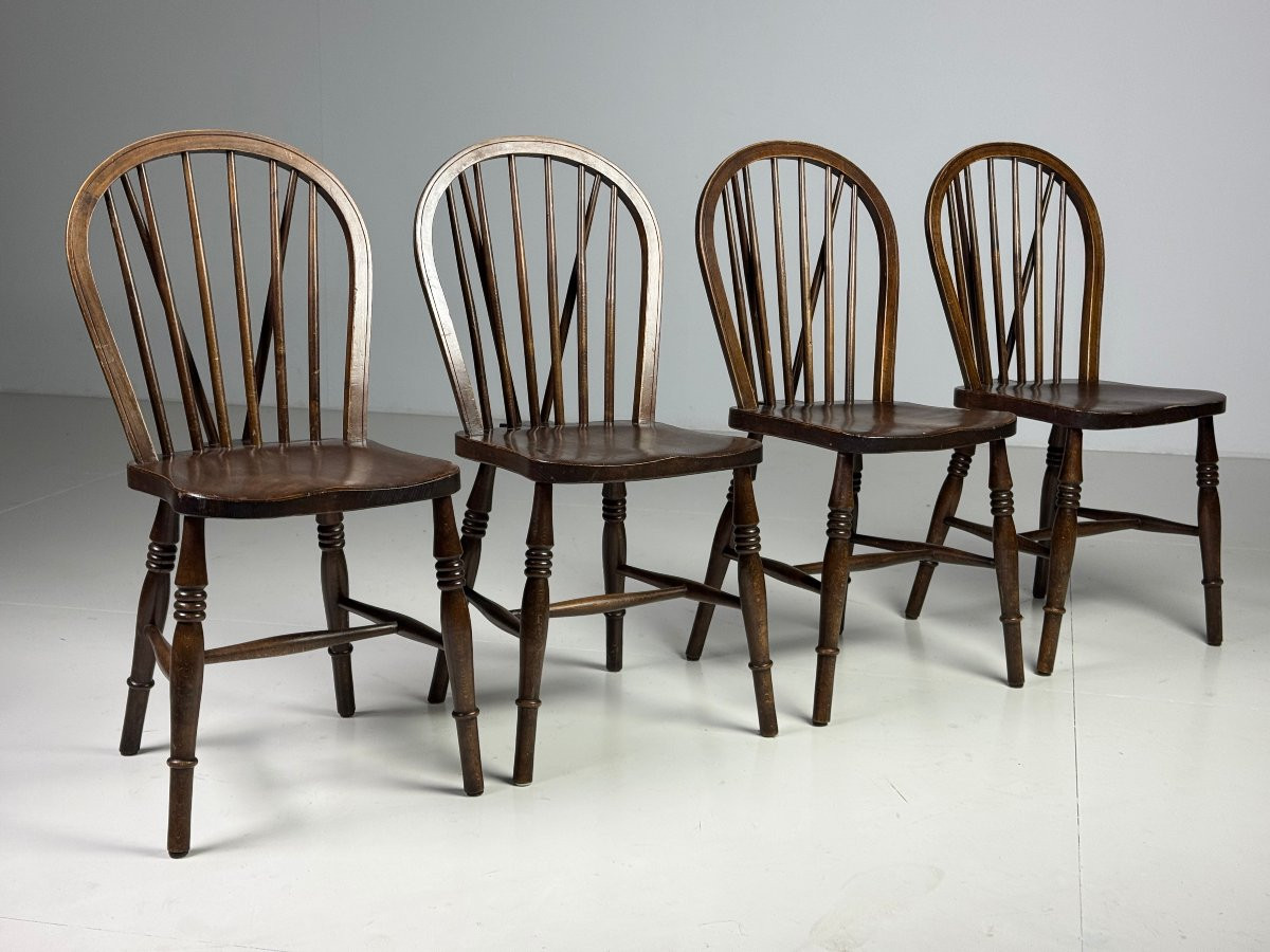 Ensemble de 4 chaises Windsor anglaises-photo-7