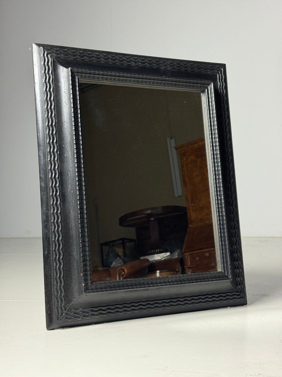 Cadre ondulé miroir noir 20e siècle-photo-1