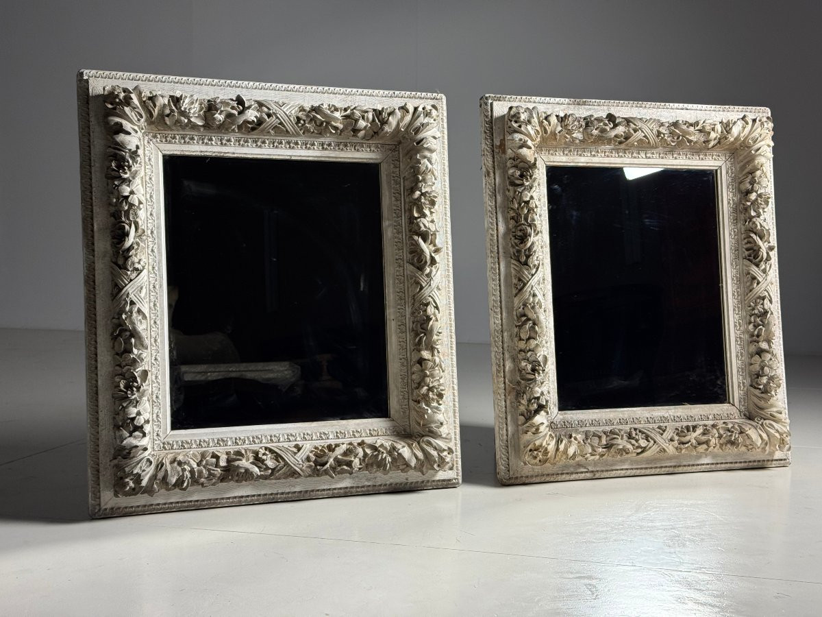 Lot de trois miroirs français blancs-photo-2