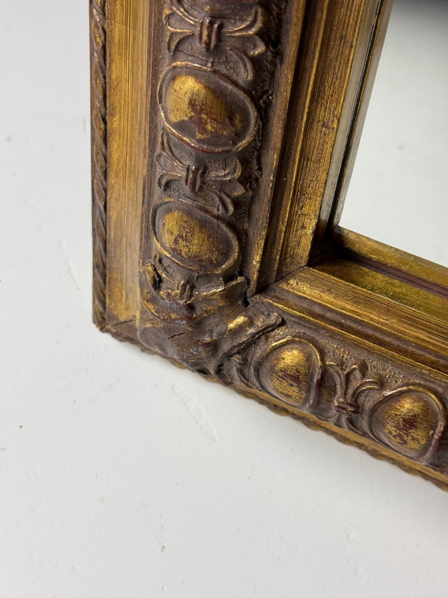 Miroir vintage carré doré-photo-4