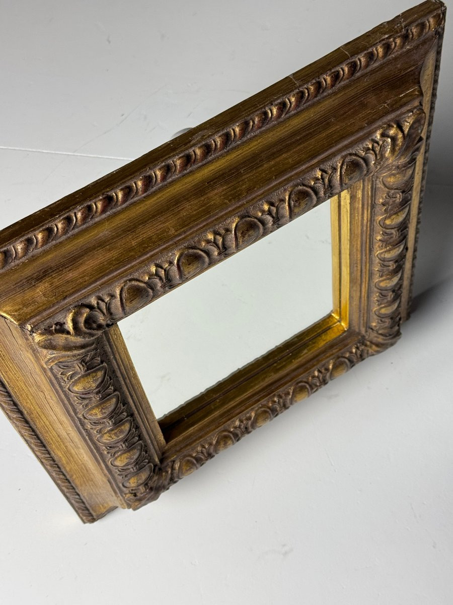 Miroir vintage carré doré-photo-2