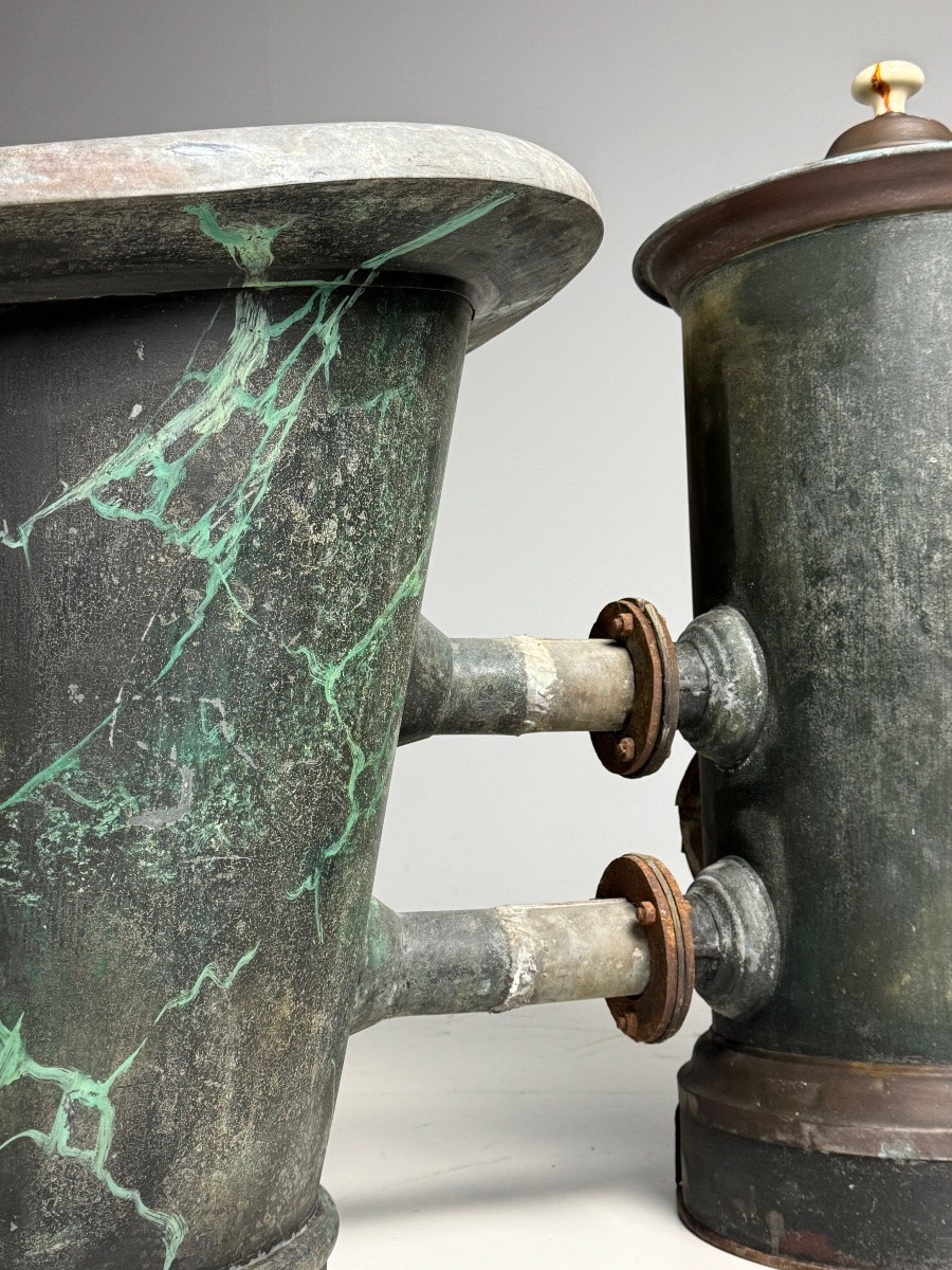 French Faux Marble Bath Ca. 1900-photo-3