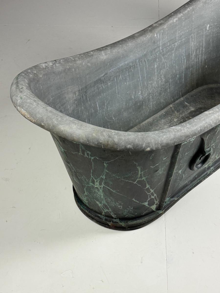 French Faux Marble Bath Ca. 1900-photo-3