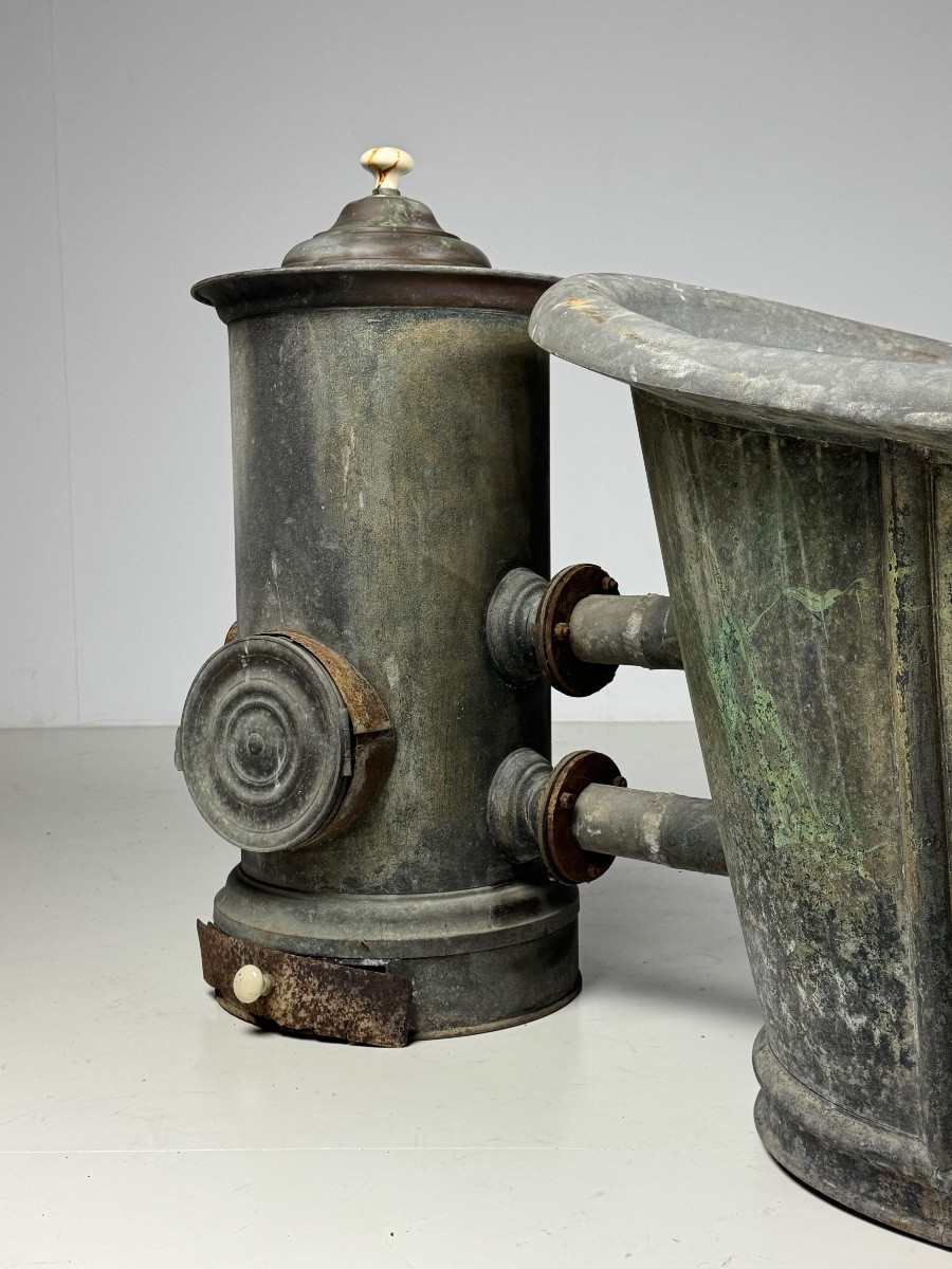 French Faux Marble Bath Ca. 1900-photo-7