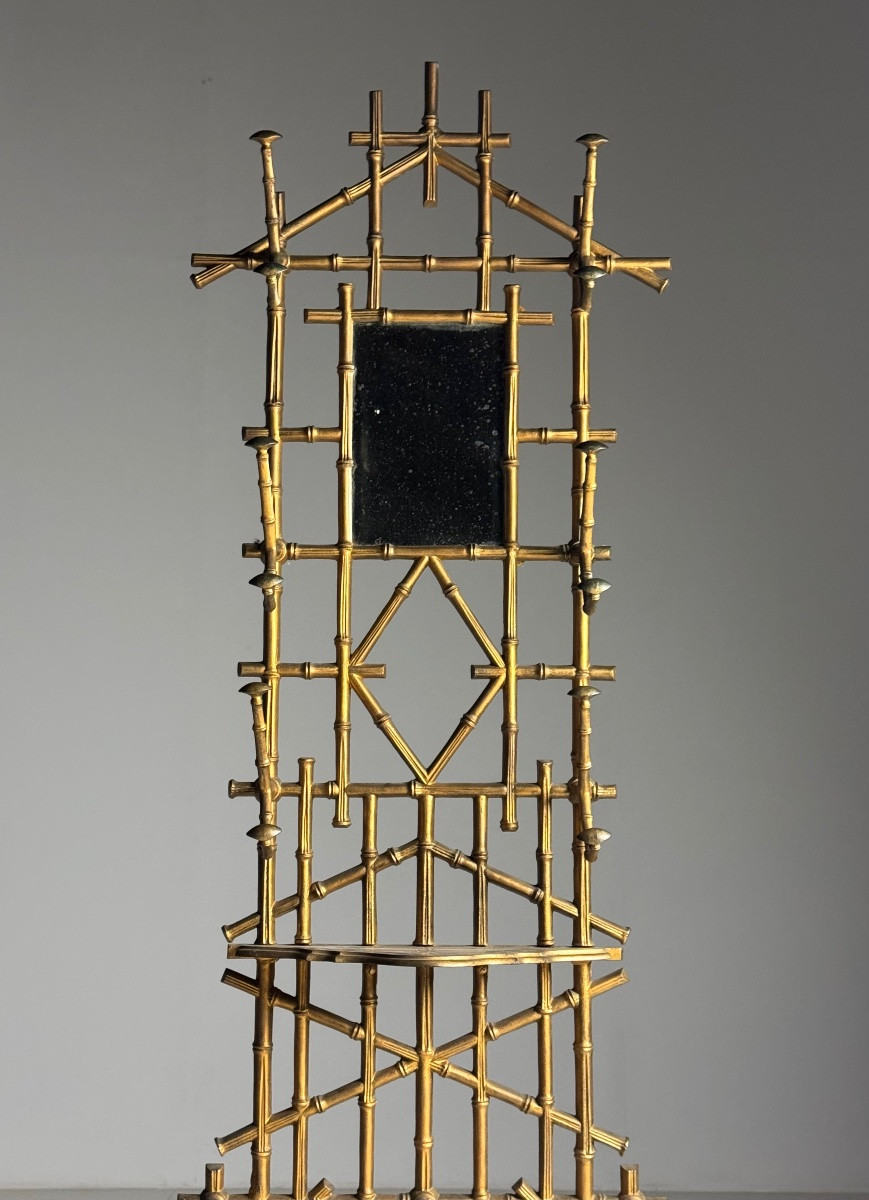 19th Century Faux Bamboo Coat Rack-photo-4